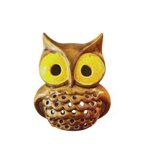 Mid Century Ceramic Owl Figurine Lamp